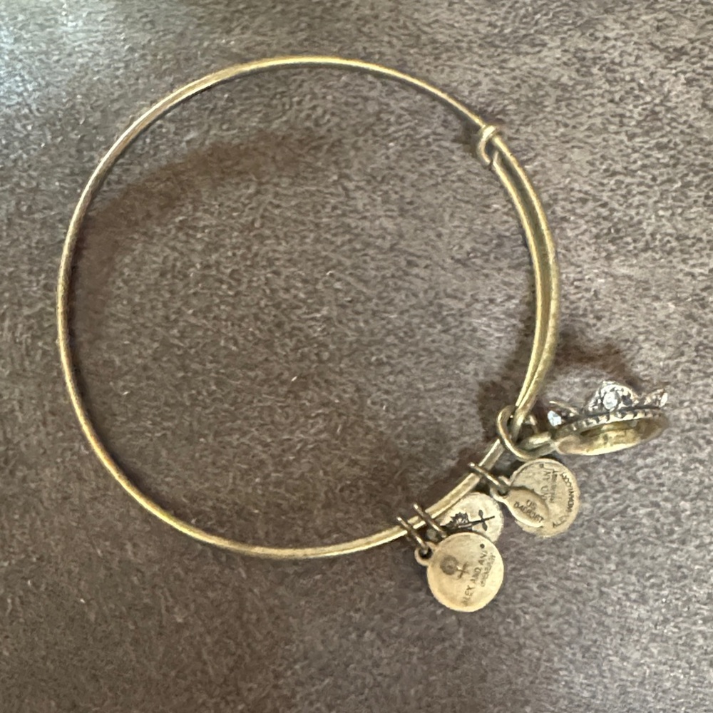 Alex and Ani Gold Bracelet with crown charm